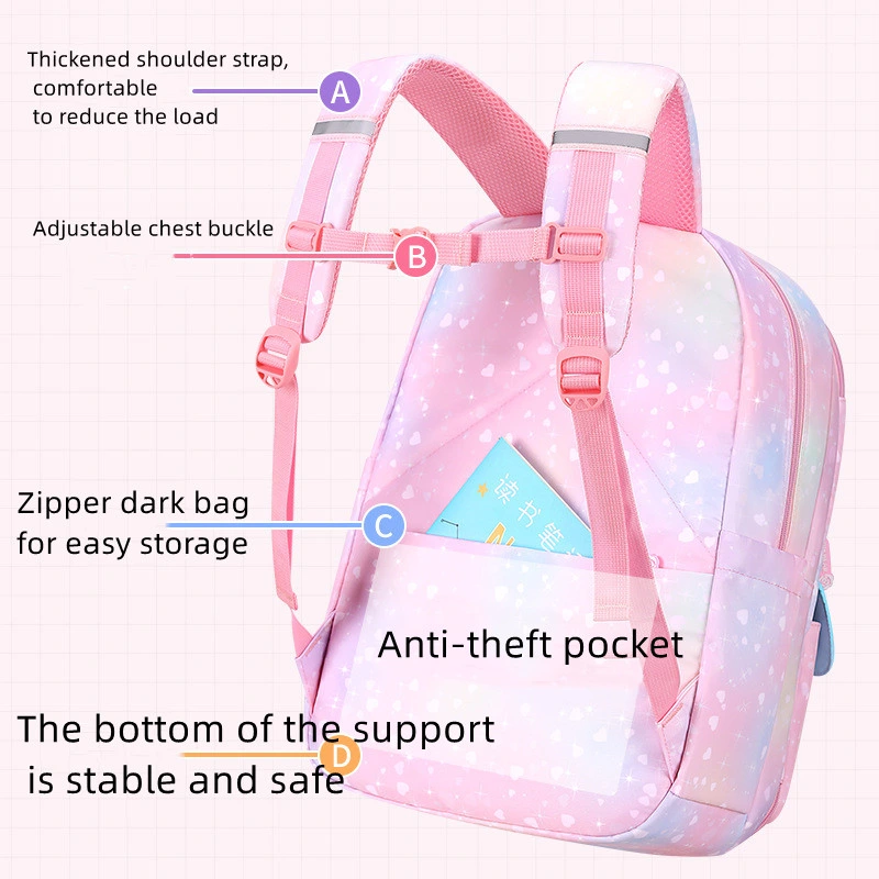 Creative Fashion Cartoon Cute School Backpack Kids Waterproof Nylon School Bags