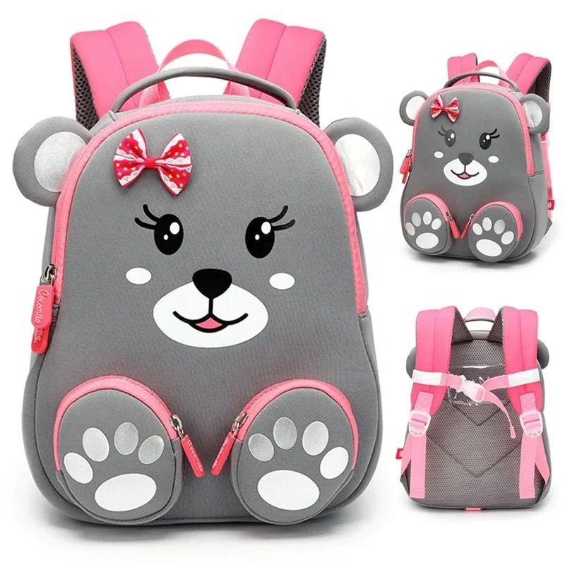 Fashion 3D Lovely Water Proof Picture Animals Design Children Custom Backpacks Kids School Bag for Girls Boys