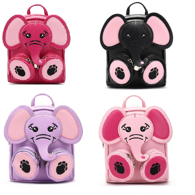 Waterproof Leather Toddle Bag School Backpack Mini Cute Cartoon Elephant Backpack Kids Gilrs Boys Age 2-6 Years Old