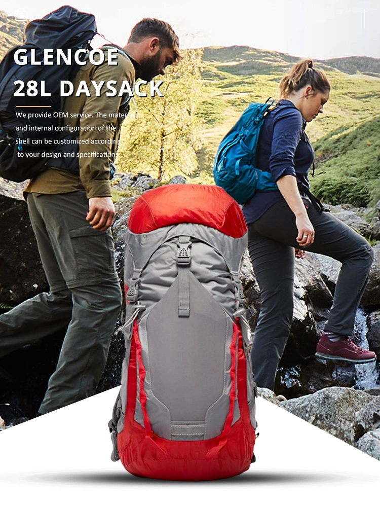 New Design Logowaterproof Backpack Printed Comfortable Bag Perfect Youth Pack Red Camping Backpack Hiking Backpack 28L Daysa