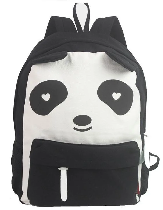 Teens Canvas Cartoon Foldable School Bag Backpack with Printing