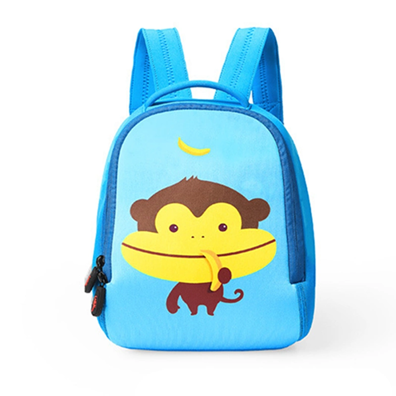 Innovation Durable New Fashion Cute Toddler Backpack Custom Kid School Bag Cartoon Banana Monkey Neoprene Pink Backpack