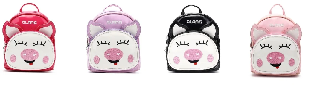 Custom Cute Preschool Primary Waterproof Backpack 3D Small Pig Schoolbag Toddler Bookbag for Kids Girl