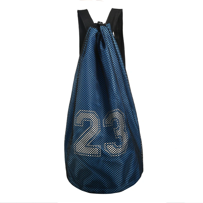 Drawstring Basketball Backpack, Foldable Soccer Backpack Gym Bag Sackpack Sports Sack with Detachable Ball Mesh Bag for Volleyball Baseball Yoga