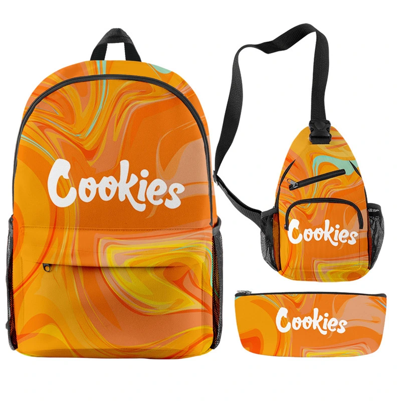 Custom Pattern Available Fashion Girls Boys School Bag Set 3 Sizes Cooky Book Bag Backpack School Bag