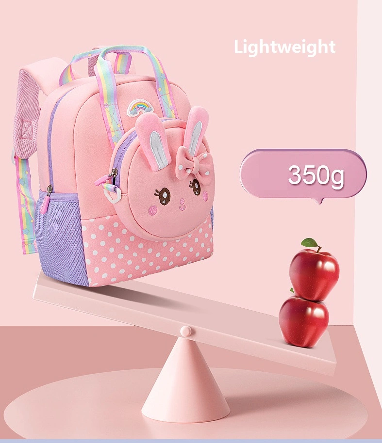 Cute Cartoon Rabbit Picture Kindergarten Backpack Large Capacity Buy One Get One Chest Bag Free Kid Bag