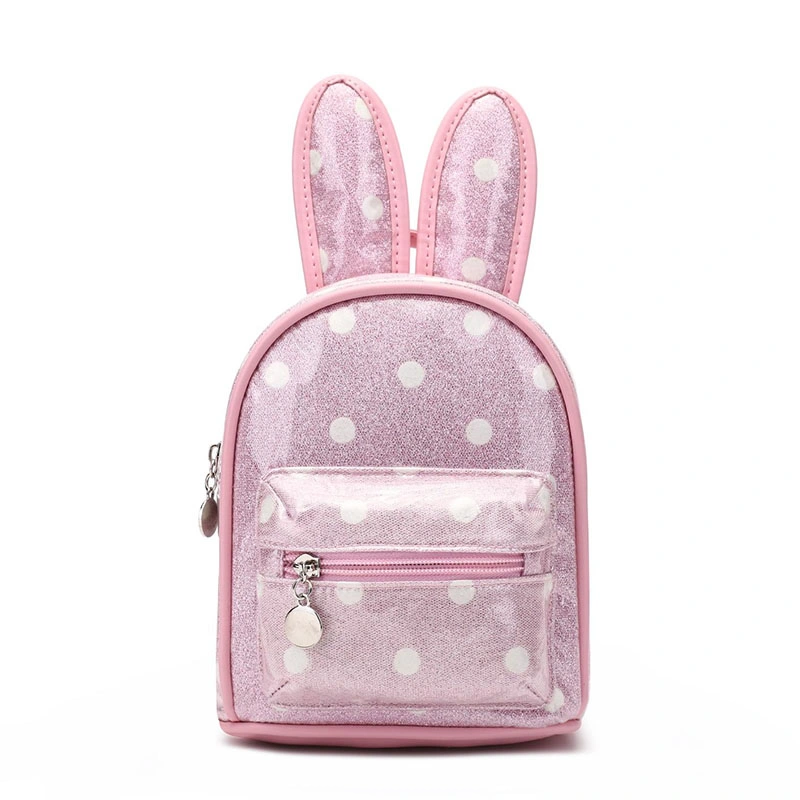 Cute Rabbit Ears Kids Children Girls Backpack Small PU Printing Pattern School Bags Kids Backpack