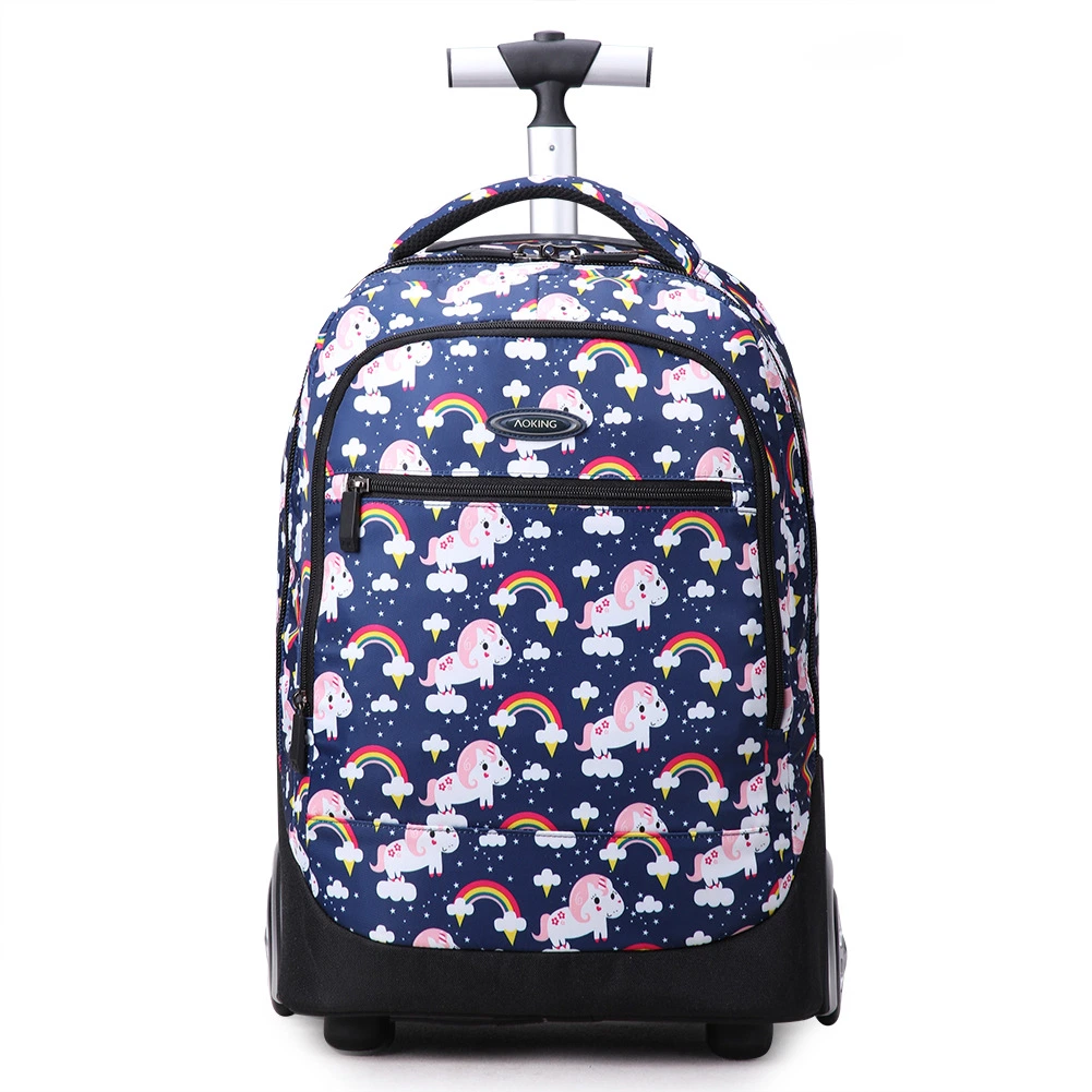 Wheeled Trolley Rolling Primary Double Shoulder School Students Kids Child Children Schoolbag Bag Pack Backpack (CY3293)