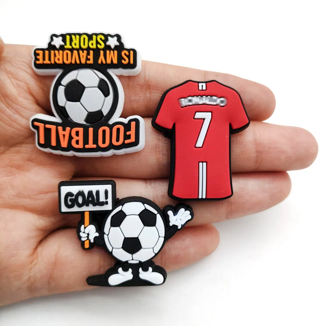 Soccer Croc Charms Football Pack Men Football Sports Shoe Charms Cool Croc Pins Messi Cr7 Party Favors Soccer Gifts World C up