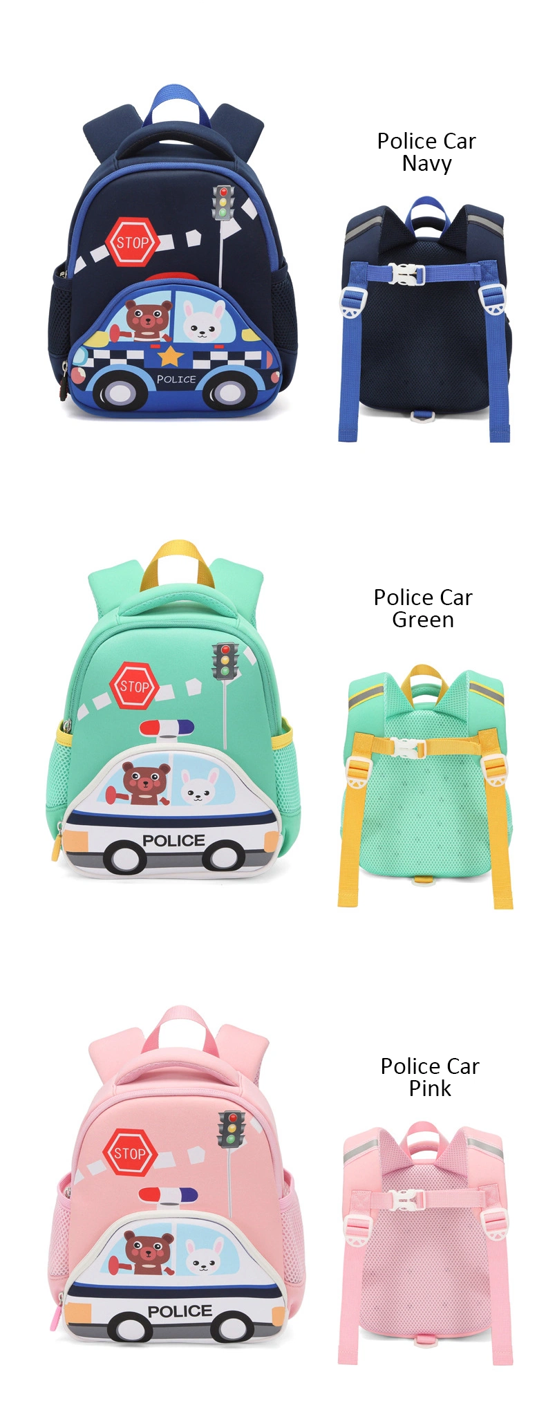 Children&prime; S Kindergarten Bookbag Fashion Bag Boys and Girls Car Toddler Small Backpack Super Cute Anti-Lost Schoolbag 1-3-5 Years Old Wholesale