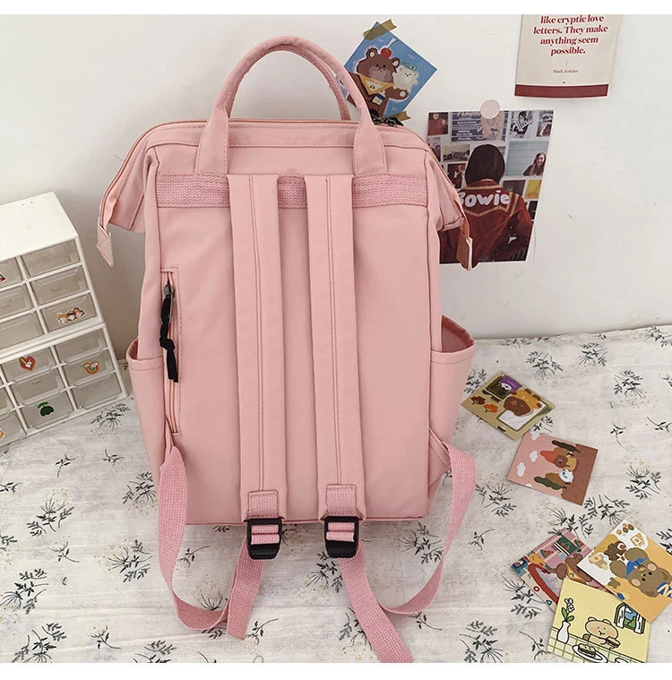 Nylon School Bags for Teenage Girls Kawaii College Student Kids Book