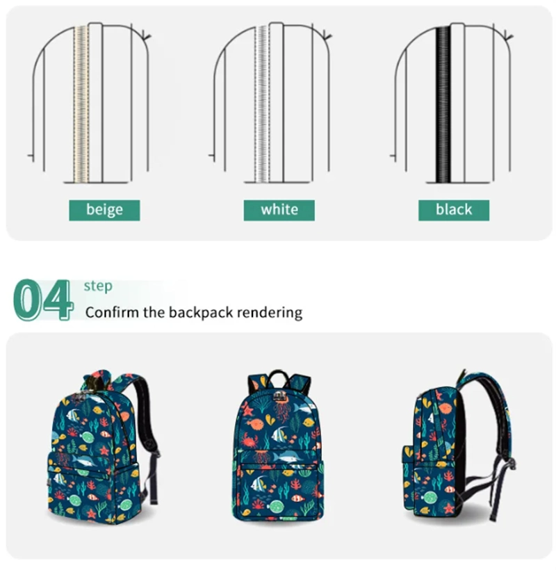 Custom Design Logo Printed Unisex Girls Boy Waterproof Schoolbags Bookbags Backpack School College Students Travel Trip Rucksack Polyester Nylon School Bag