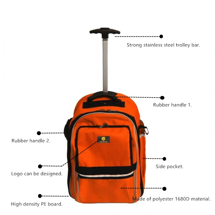 Multifunctional Travel Large Capacity Tool Kit Trolley Backpack Bagwith Wheels