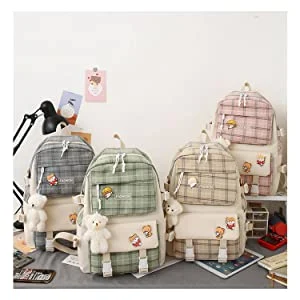 Cute Canvas School Backpack with Tote Bag