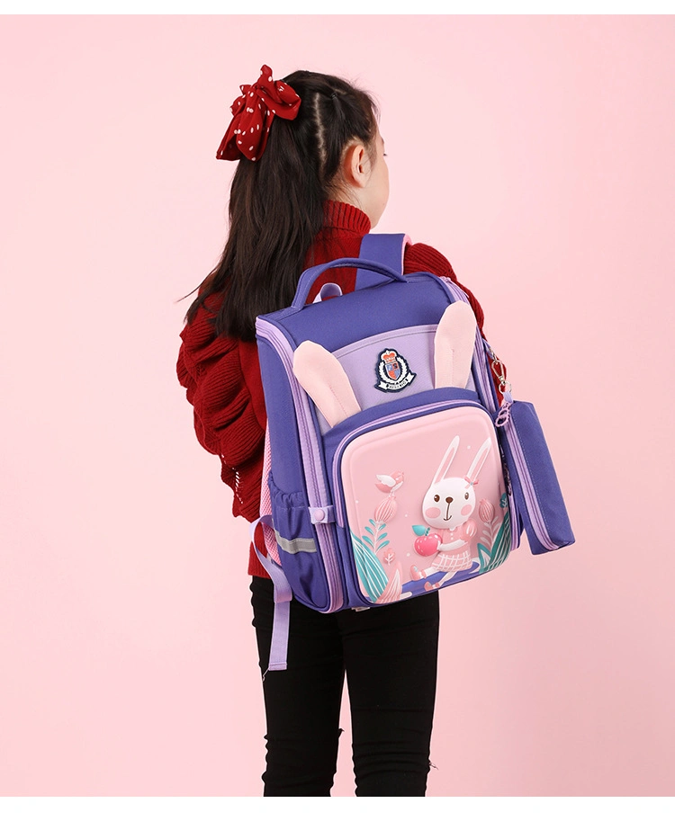 Lightweight Cute Rabbit Print Nylon School Backpack Bags Popular Backpack for Kids