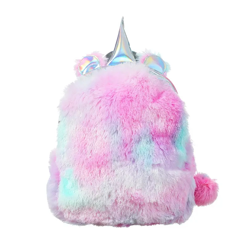 Fashion Bag Girls Plush Pink Travel Backpack Kids Cute Unicorn School Bags Charm Unicorn Backpack