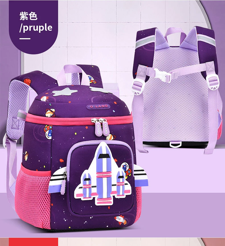 Kids Use Purple Navy Blue Backpack for Girls Boys Waterproof Eco-Friendly Material Baby Bag