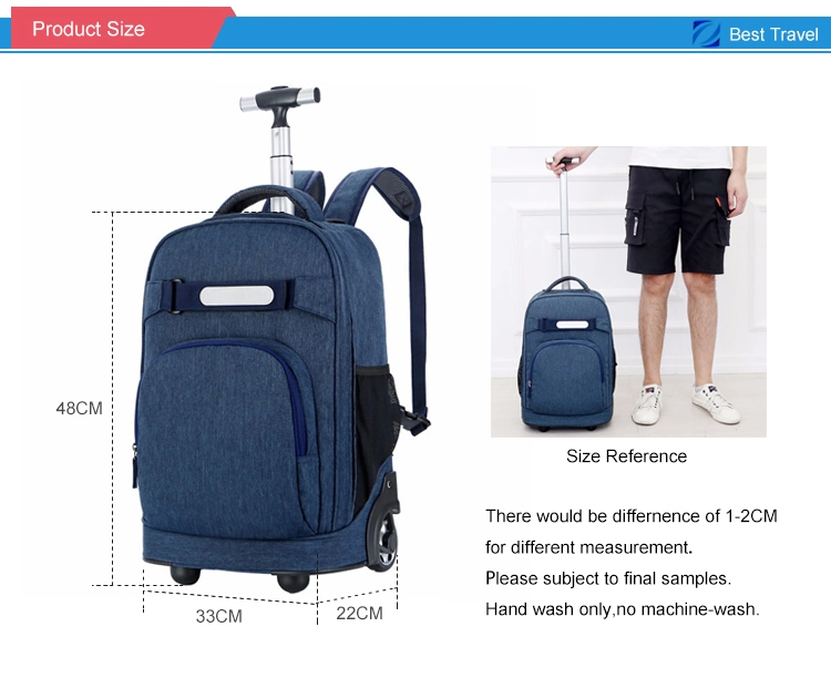 Fashion Leisure Promotional Travelling Carry on Wheeled Business Kids Children Bags Travel Trolley School Backpack