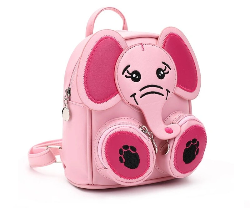 Waterproof Leather Toddle Bag School Backpack Mini Cute Cartoon Elephant Backpack Kids Gilrs Boys Age 2-6 Years Old