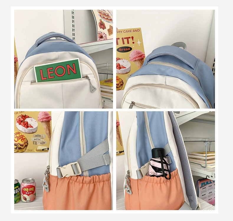 Schoolbag Female New Large Capacity Junior High School High School Backpack Male Light Day System Simple Fashion Port Style Backpack