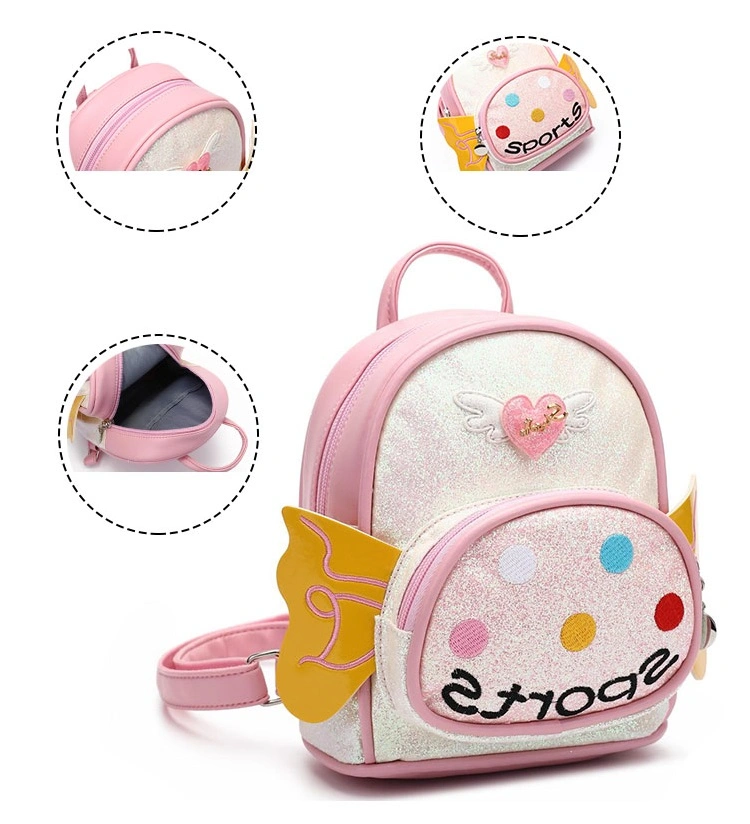 Baby Girl Bag Shiny Glitter Cute Girls Kindergarten Backpack Doll Tiny Backpack Backpack for Doll