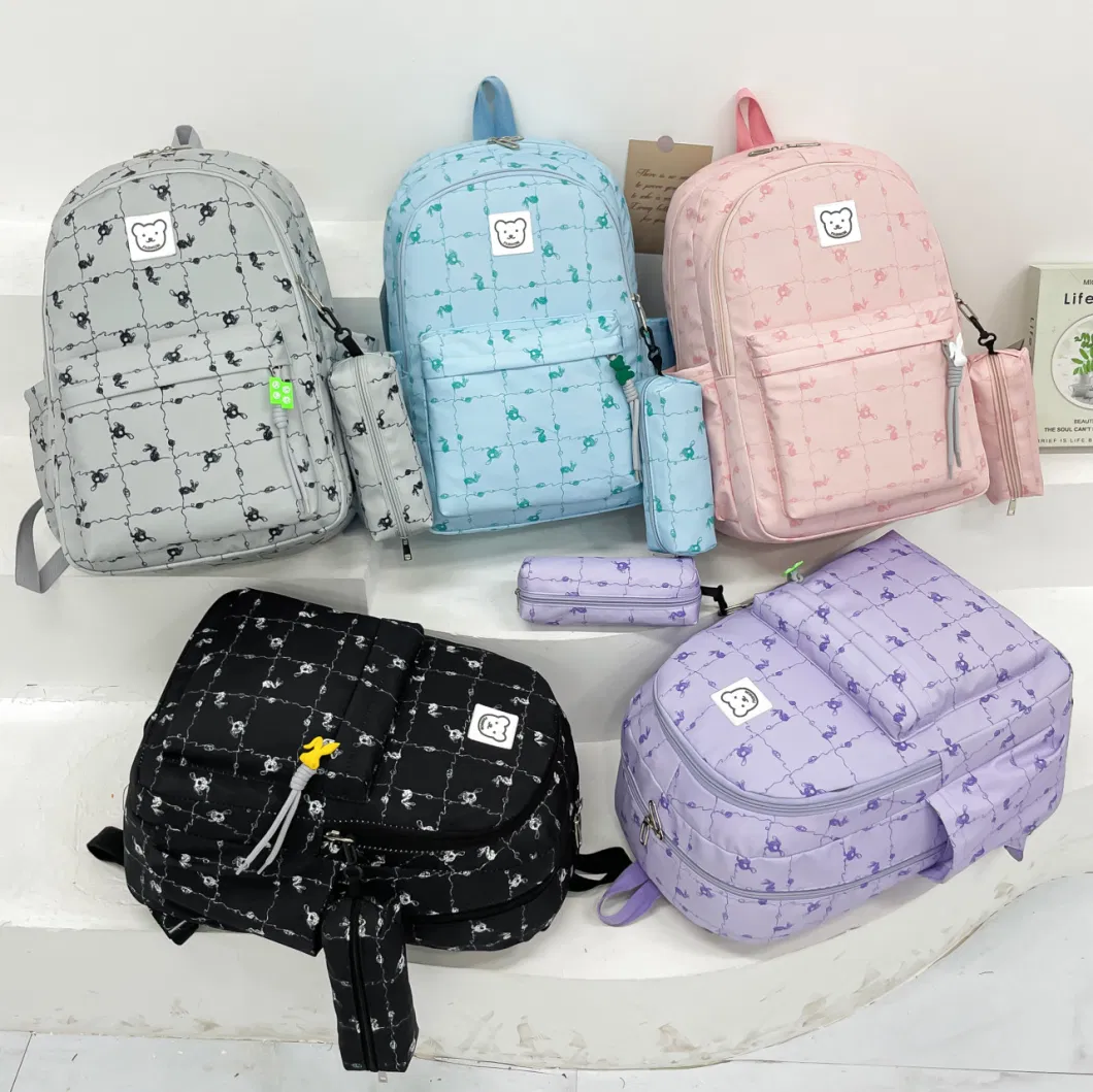 New Junior High School and High School Student Schoolbag Cartoon Print Large Capacity Travel Backpack