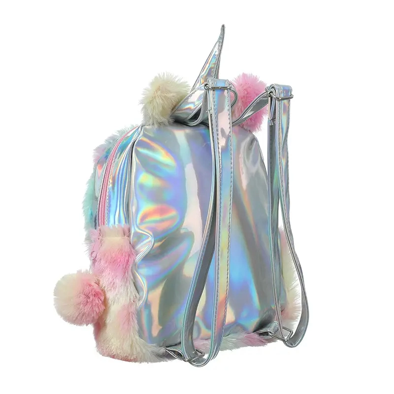 Fashion Bag Girls Plush Pink Travel Backpack Kids Cute Unicorn School Bags Charm Unicorn Backpack