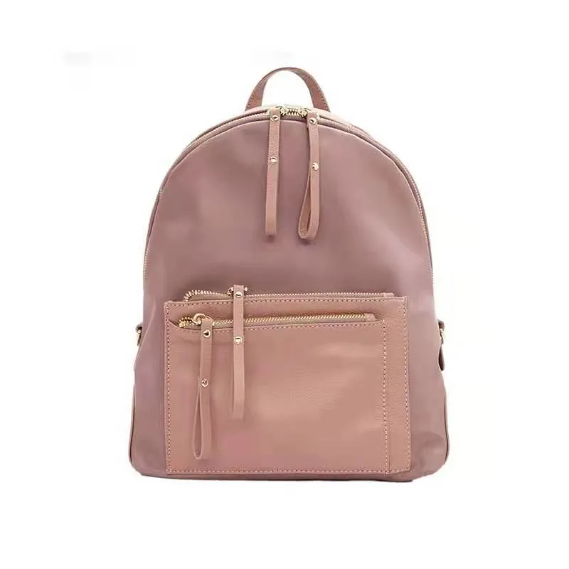 Chinese 14 Years Haoen Leather Pink Backpack Girl Rucksack Bag Lady and Kids Satchel Bag Backpack