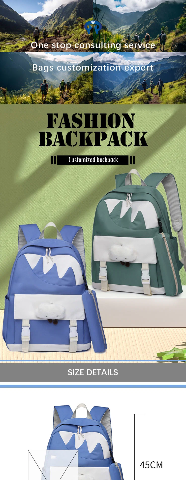 Teenager Book Bag Children Schoolbag Backpack Kids Bag School Bags Ins Junior High School Backpack for Teenage