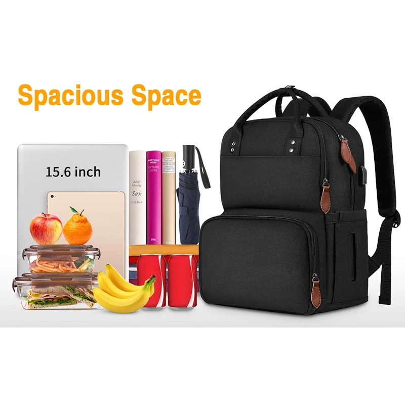 Outdoor Business Travel Lunch Cooler Computer Laptop Backpack with USB