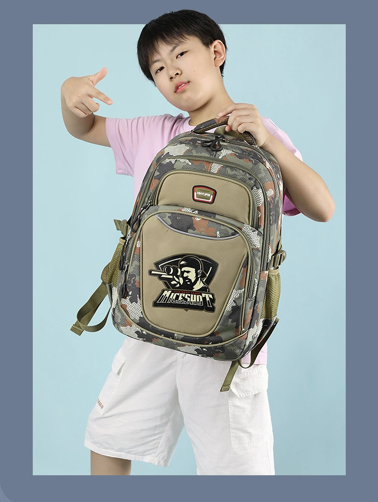 Custom Kids Camouflage Backpack Large Capacity Boy Cool School Backpack