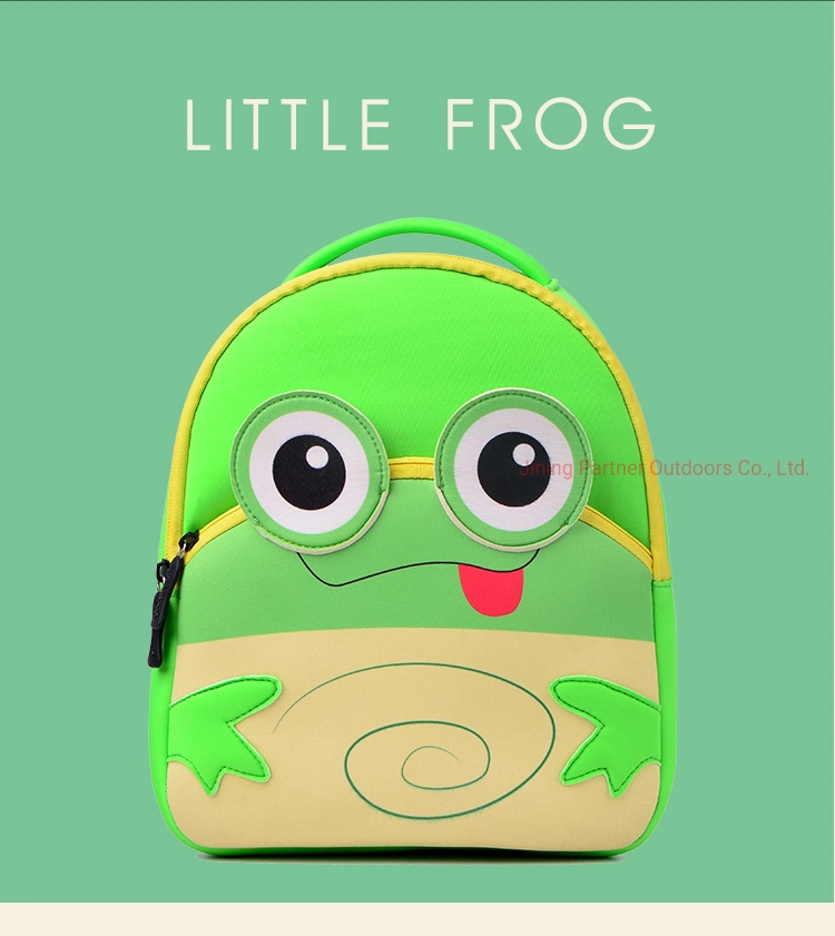 Toddler Backpack Frog School Neoprene Bags for Children Durable and Wear-Resistant Children Waterproof School Bag