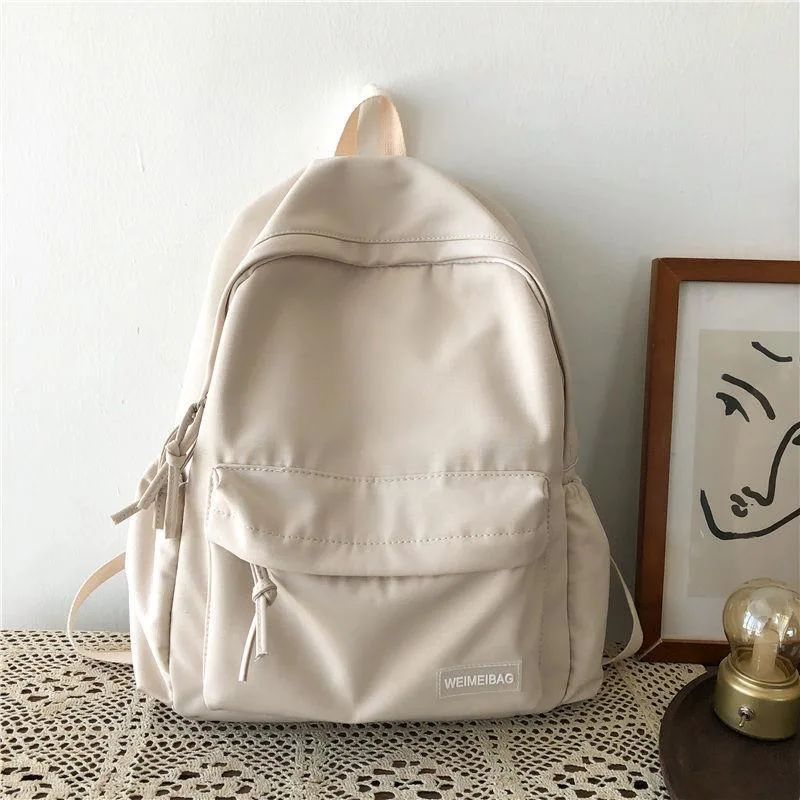 (WD6211) Female Student Schoolbag 2023 New Fashion Backpack Small Fresh Cute White Clouds Duoduo Pendant Simple Shoulder Backpack