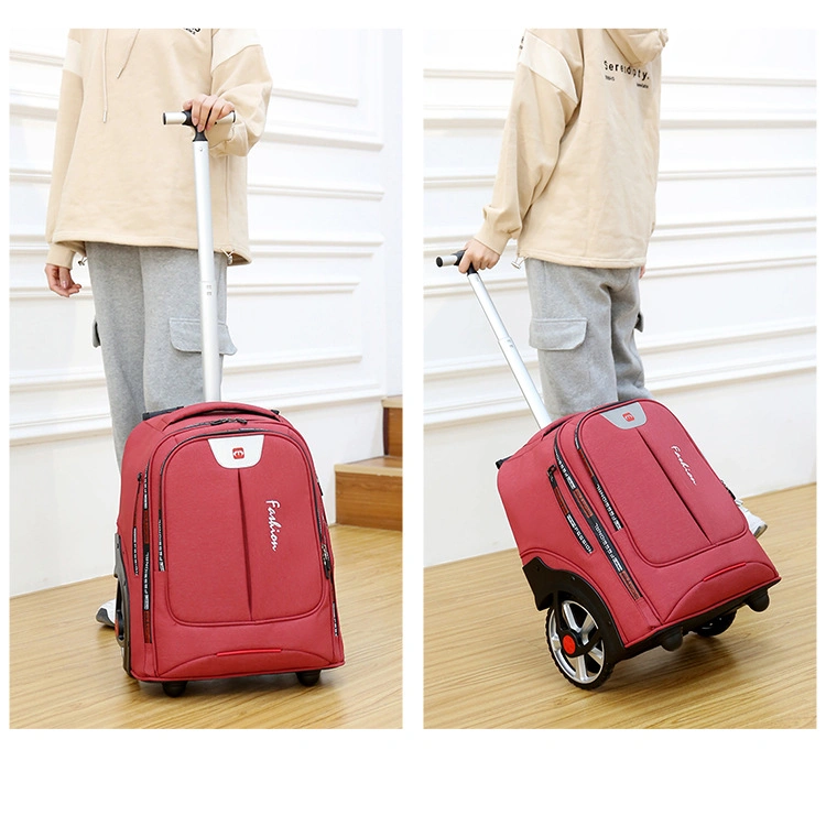 Ready Stock Large Capacity Trolley Backpack with Big Wheels Waterproof Laptop Backpack for Business