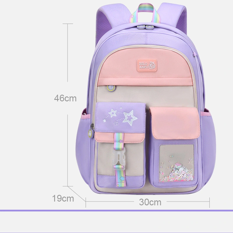 Four Colors Children Student Back to School Backpack Pencil Book Bag