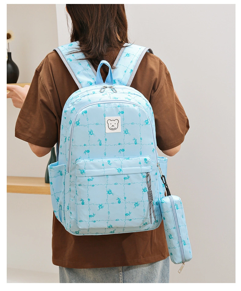 New Junior High School and High School Student Schoolbag Cartoon Print Large Capacity Travel Backpack