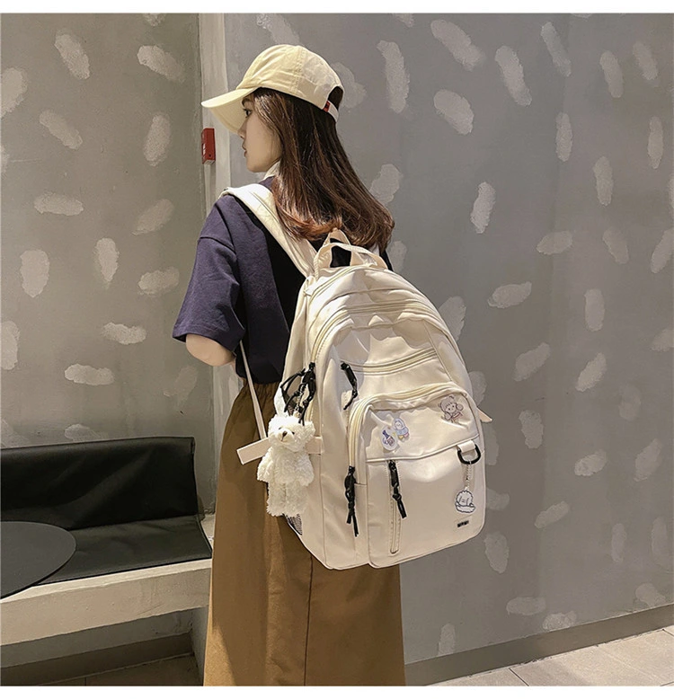 Instagram style workwear backpack, new Harajuku retro junior high school backpack