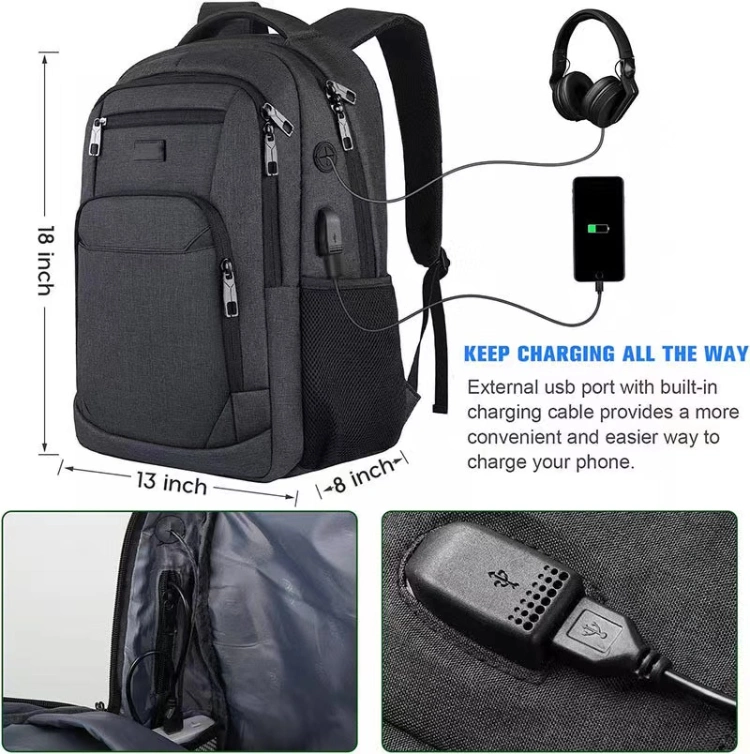 Unisex 18 Inch Youth Large Capacity Waterproof Laptop Backpack for Business