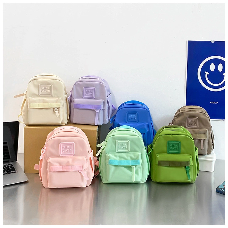 Fashion Kindergarten Baby Wholesale Breathable Backpack Cartoon Candy Color Simple Schoolbag Backpack