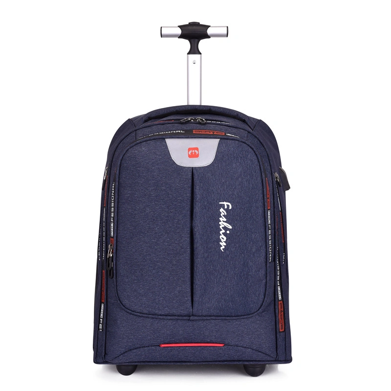 Ready Stock Large Capacity Trolley Backpack with Big Wheels Waterproof Laptop Backpack for Business