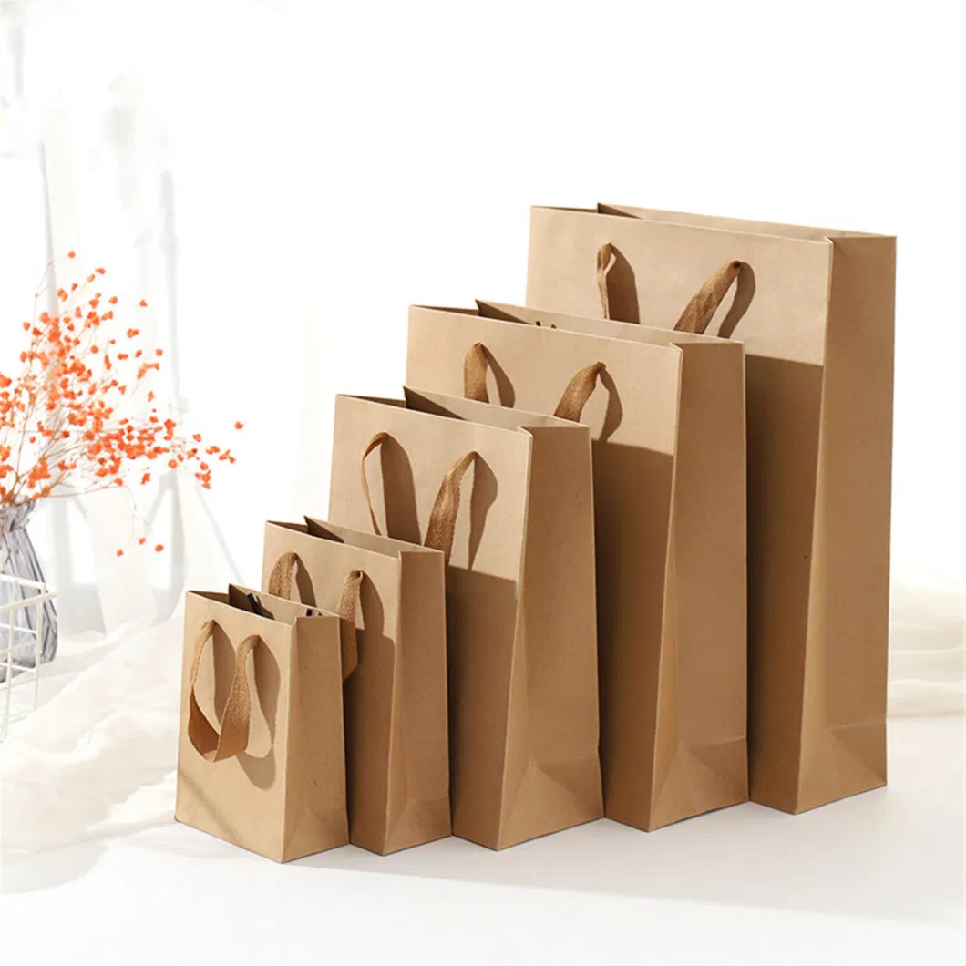 Biodegradable Favor Christmas Gift Goodies Packaging Small Kraft Paper Birthday Party Bags for Kids