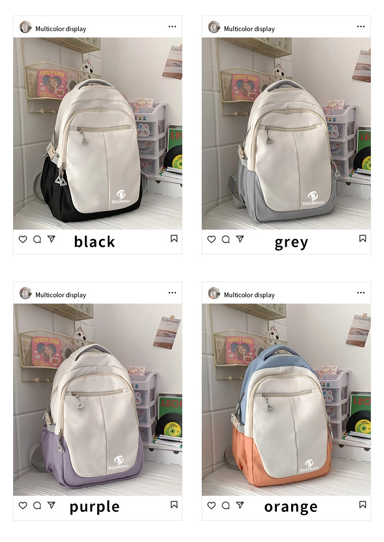 Schoolbag Female New Large Capacity Junior High School High School Backpack Male Light Day System Simple Fashion Port Style Backpack