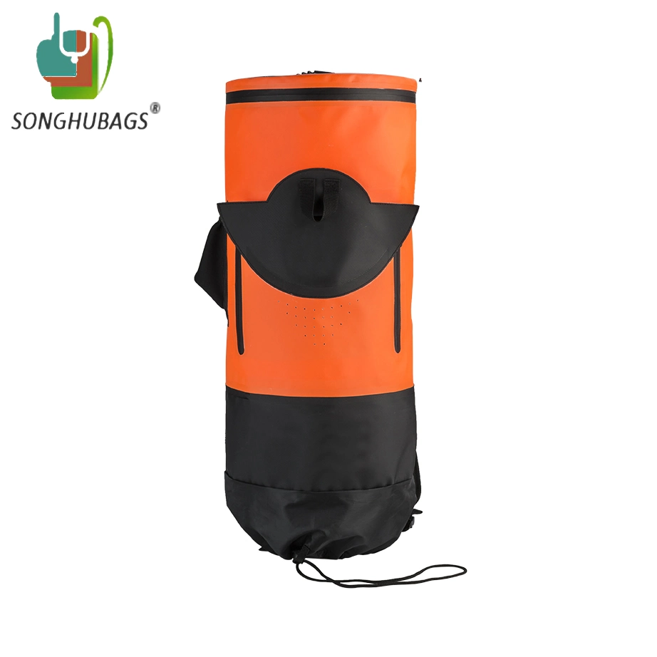 Unisex New Fashion Custom Style Orange Sports Outdoor Hiking Beach Hunting Gym School Waterproof Dry Shoulder Travel Duffle Backpack Ball Bag