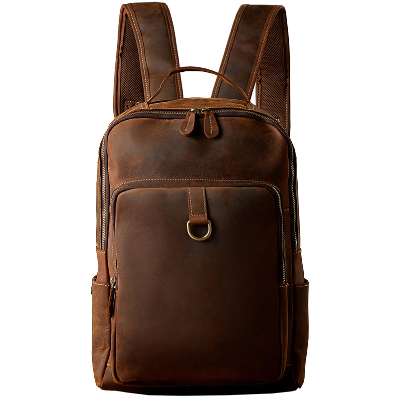 (WD12438) Handmade Leather Backpack for Men Retro Cowhide Casual Backpack Youth Travel Computer Bag Trend Men Bag