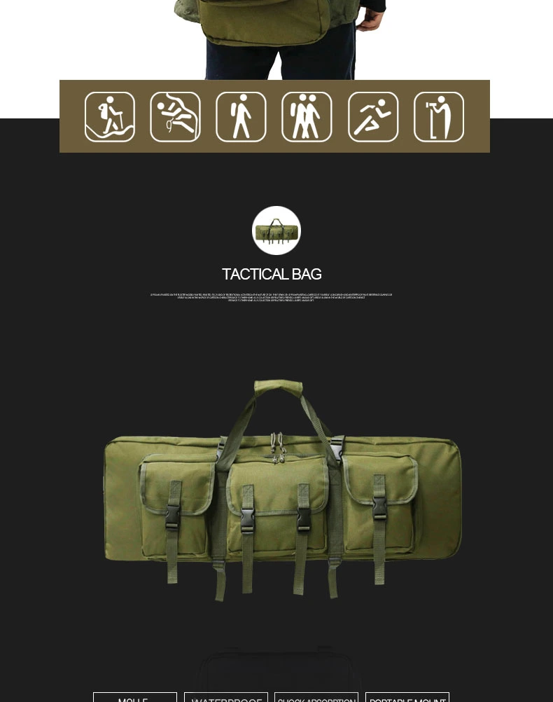 Tactical Military Long Size Handbag Backpack with Many Bags