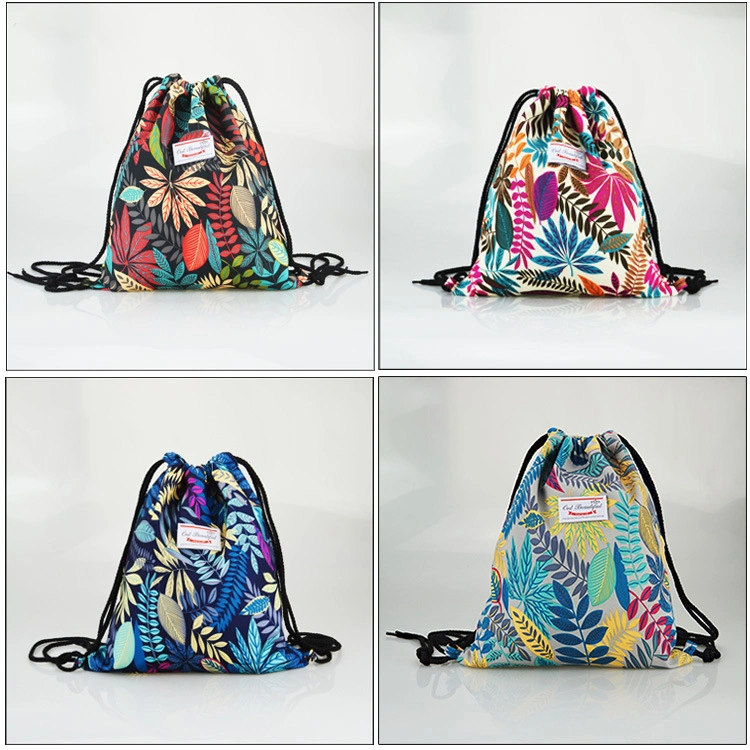 Children Drawstring Backpack Custom Polyester Gym Sports Shoes Bag Waterproof Drawstring Backpack for Wholesale