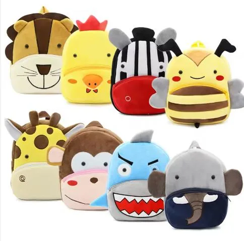 Wholesale Cheap Cute Cartoon School Bag Animal Plush Backpack Children Kids Backpack