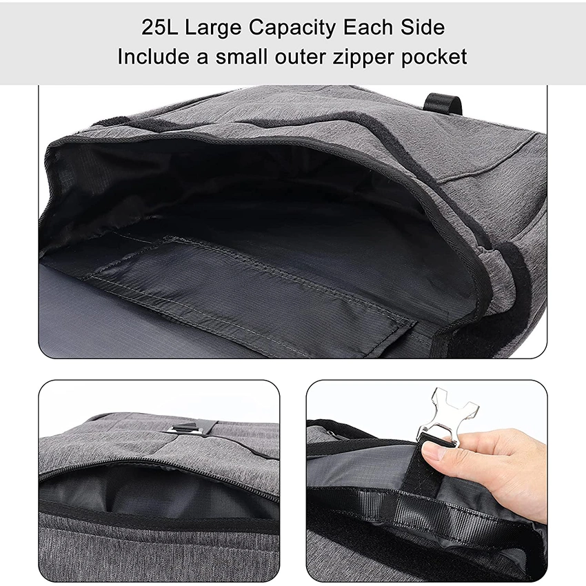 Multifuctional Bicycle Trunk Panniers Bike Rear Seat Saddle Bag Outdoor Cycling Backseat Side Storage Luggage with Portable Handle &amp; Reflective Strip Bike Bag