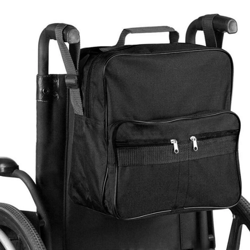 Attaches to The Handles to Provide Useful and Convenient Storage, Deluxe Wheelchair Bag (Grey &amp; Black Wheelchair Bag) Wyz15100