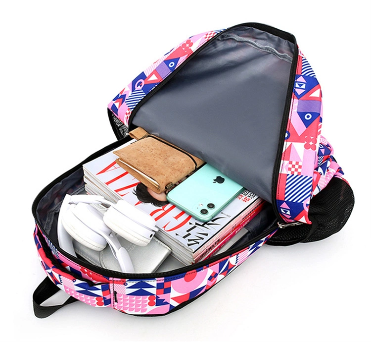 School Bags for Teenagers Girls Schoolbag Large Capacity Boys Geometry Printing School Backpack Set Rucksack Kids Cute Book Bags